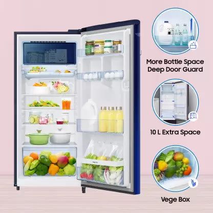 SAMSUNG 215 L Direct Cool Single Door 5 Star Refrigerator with Digi-Touch Cool,Digital Inverter (Orange Blossom Blue, RR23C2E35NK/HL) SAMSUNG 215 L Direct Cool Single Door 5 Star Refrigerator with Digi-Touch Cool,Digital Inverter (Orange Blossom Blue, RR23C2E35NK/HL)